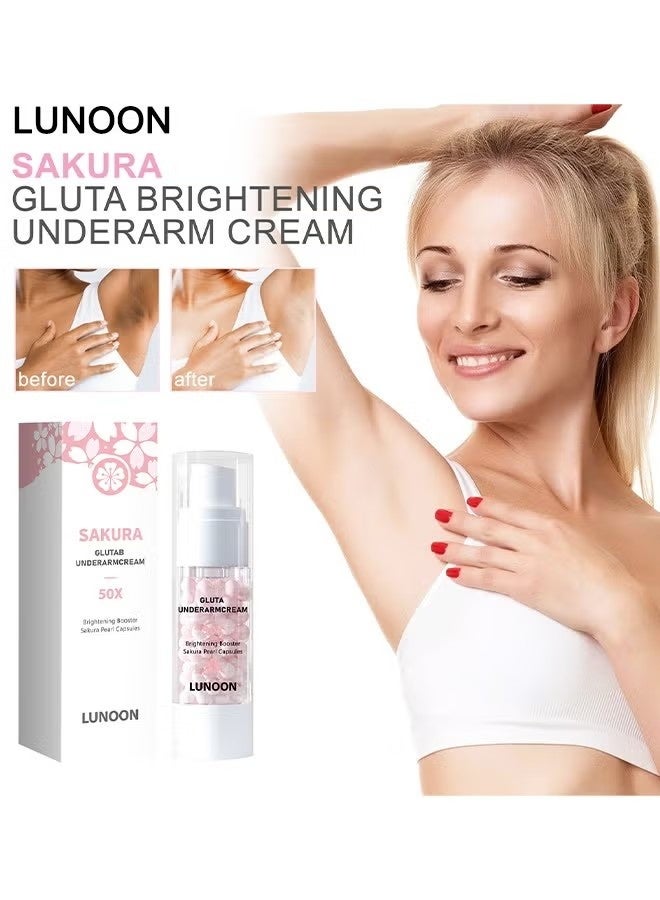 LUNOON Sakura Pearl Capsules Gluta Brightening Underarm Cream, Sakura Underarm Whitening Cream, Sakura Pearl Capsule, Brightening Booster Sakura Pearl Capsules, Sakura Gluta Brightening Underarm Cream - Image 2